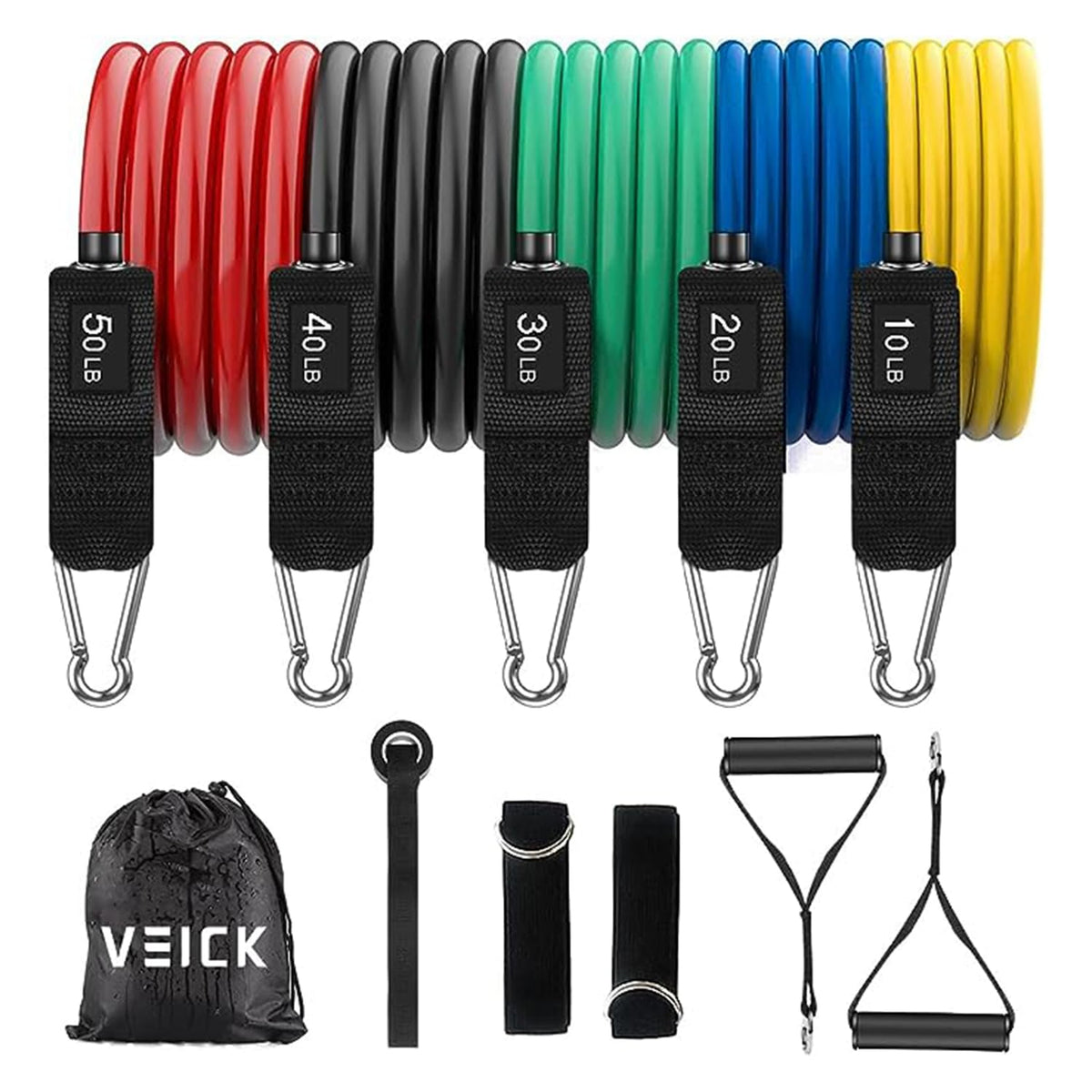 VEICK Resistance Bands with Handles, Exercise Tube Bands Set for Workouts