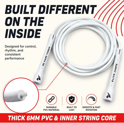 Elite Jumps 6mm PVC Jump Rope, Adjustable Skipping Rope