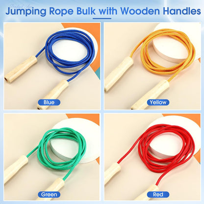 8.53 FT Jump Ropes for Kids Adults Adjustable Cotton Skipping Rope with Wooden Handle for End of The School Training Multiplayer Double Dutch Jump Rope Exercise Outdoor Fun School Sport Gift