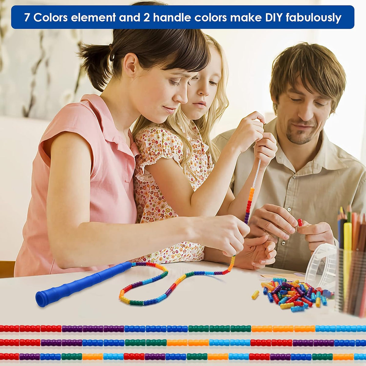 Double Dutch Jump Rope Long Jump Rope 16 FT 1 Pack/2 Pack, Adjustable Soft Beaded Diy Jump Rope for Kids Adult Long Enough for 5-6 Jumpers