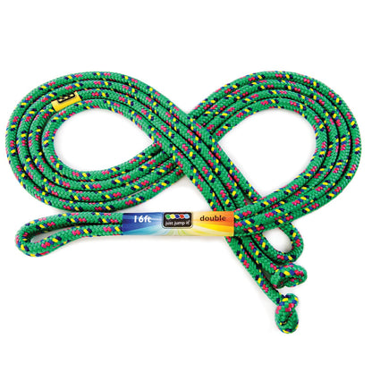 Just Jump It 16' Foot Single Jump Rope for Kids Women and Men - Active Outdoor Youth Fitness Excersing Equipment - Double Dutch Length Gym Accessories
