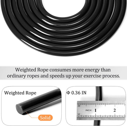 Mangodan 1LB Weighted Jump Ropes for fitness Women Men, Tangle-Free Ball Bearing Rapid Speed Skipping Jump Rope with Adjustable 9mm Cotton & PVC Cord, Aluminum Handles for MMA, Boxing, CrossFit, Weight-loss Workouts