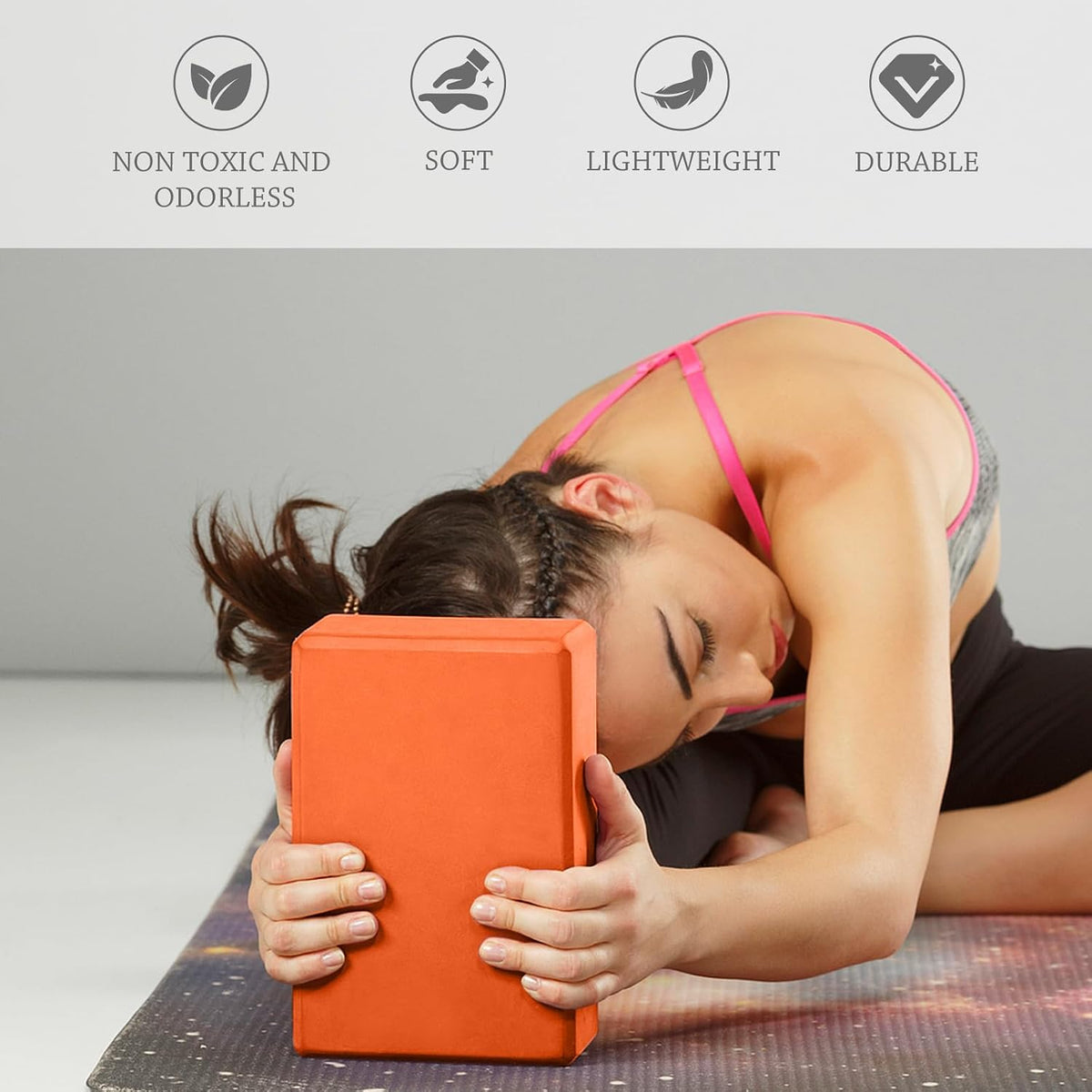 9"x6"x3" Yoga Block, 2 Pcs Soft Non-Slip Foam Blocks Supportive