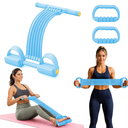 Pedal Resistance Band with Handle, Upgrade 10-Tubes Adjustable Resistance