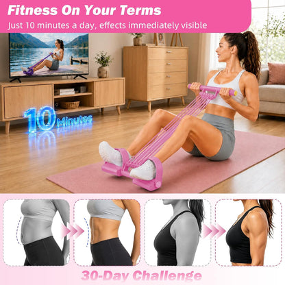 Pedal Resistance Band with Handle, Upgrade 10-Tubes Adjustable Resistance