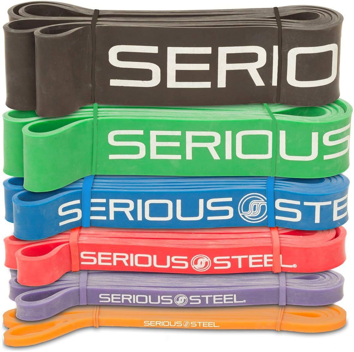 Serious Steel 41" Assisted Pull-up Band, Heavy Duty Resistance Band Sets, Stretching, Powerlifting, Resistance Training and Pull Up Assistance Bands