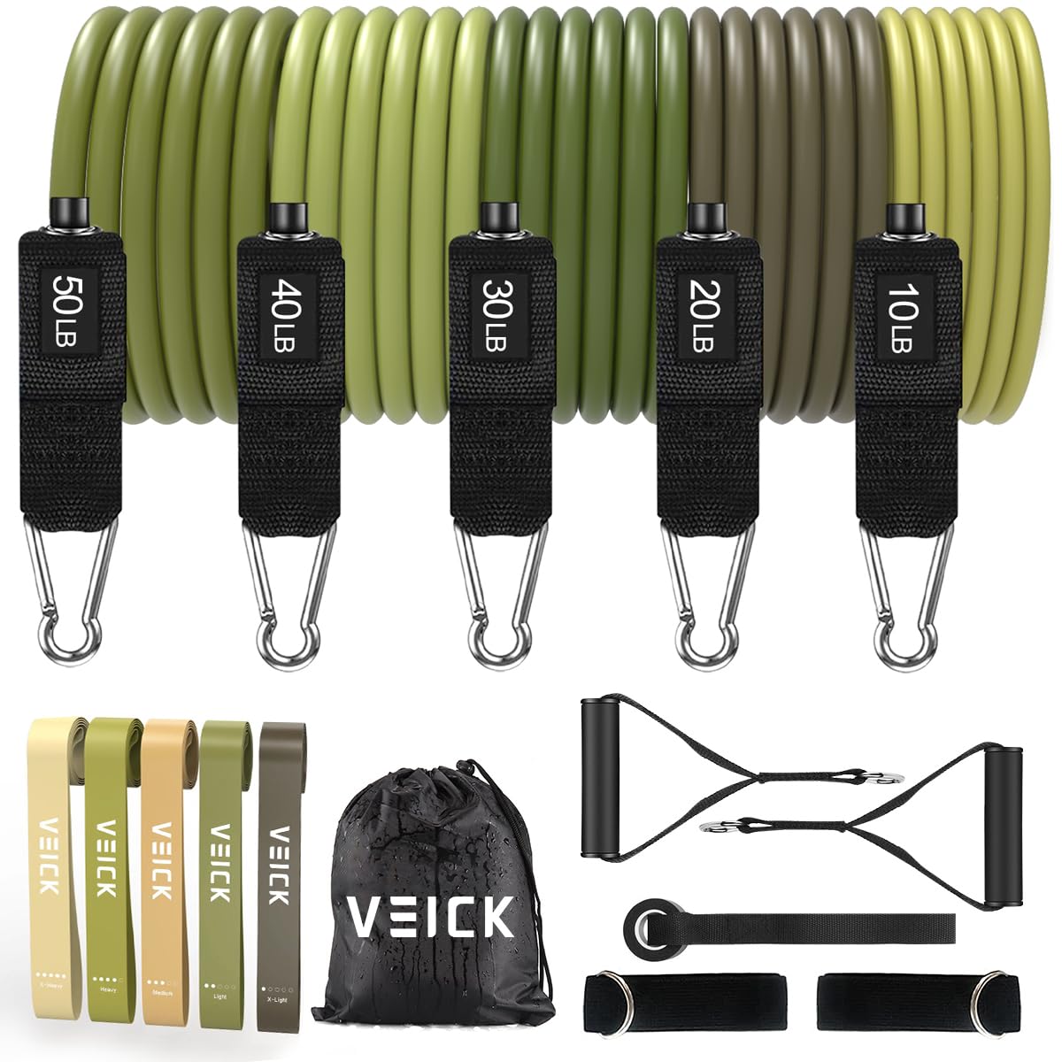VEICK Resistance Bands with Handles, Exercise Tube Bands Set for Workouts