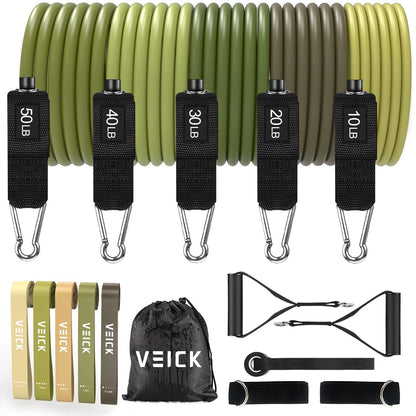 VEICK Resistance Bands with Handles, Exercise Tube Bands Set for Workouts