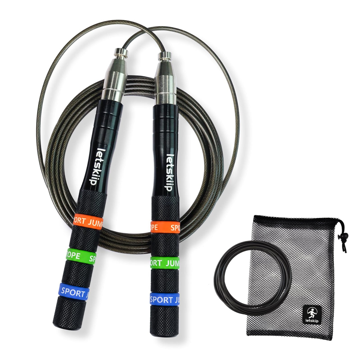 Adjustable Speed Jump Rope for Fitness, Non-Slip & 2 Cable