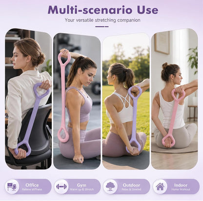 3Pcs Figure 8 Resistance Bands with Handles, Elastic Pull Rope for Home Workout, Yoga, Pilates, Posture Correction & Physical Therapy