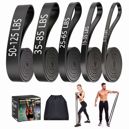 Dapofajo Resistance Bands for Working Out: 5-Level Anti-Snap Silicone Bands