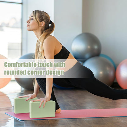 9"x6"x3" Yoga Block, 2 Pcs Soft Non-Slip Foam Blocks Supportive