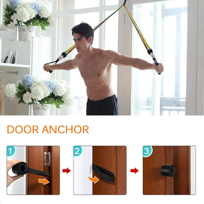 Resistance Bands Set, Workout Bands with Handles, 5 Levels