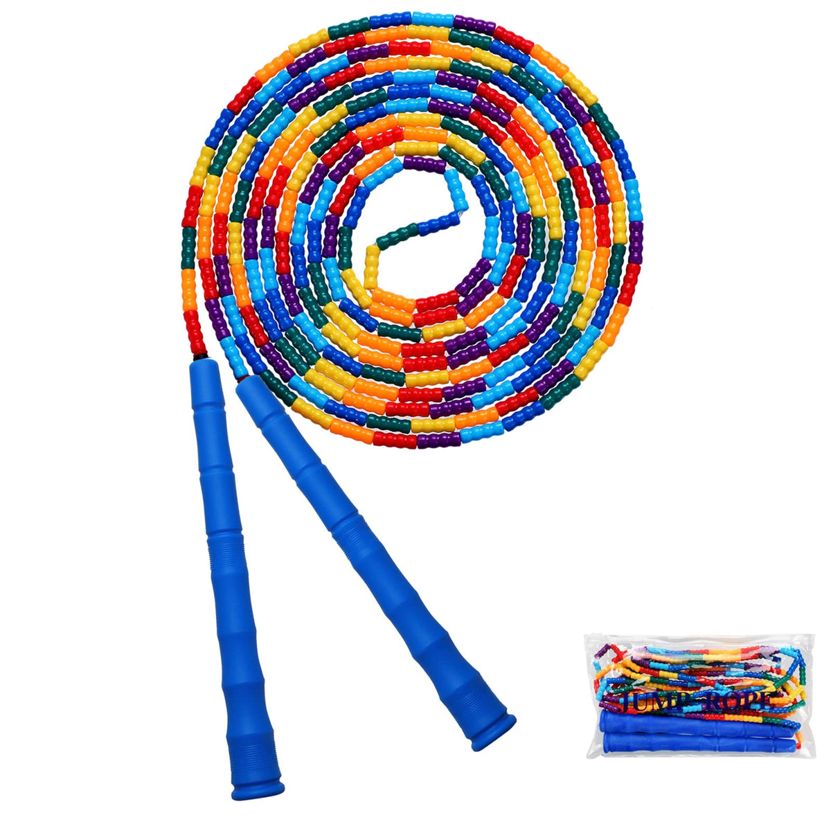 Double Dutch Jump Rope Long Jump Rope 16 FT 1 Pack/2 Pack, Adjustable Soft Beaded Diy Jump Rope for Kids Adult Long Enough for 5-6 Jumpers
