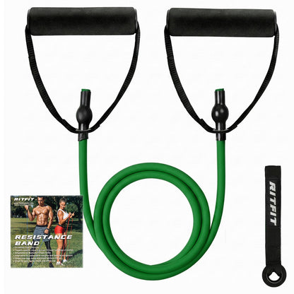RitFit Single Resistance Bands with Handles Door Anchor for Home Gym
