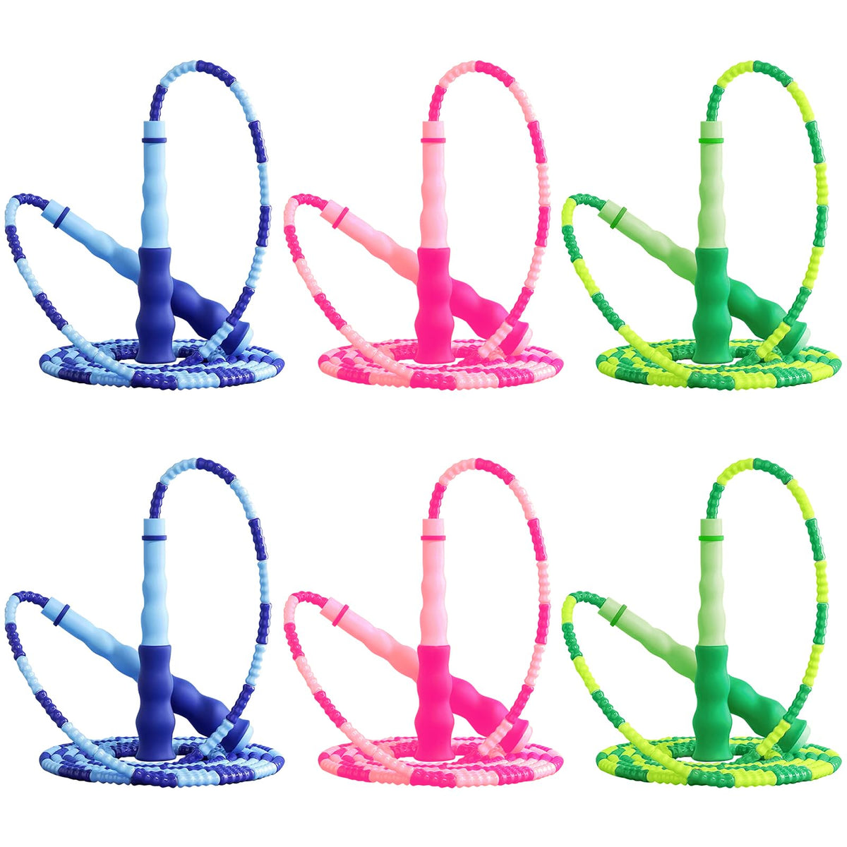 GRAWUN Jump Rope For Kids, Soft Beaded Jump Rope, Adjustable Length Tangle-Free Segmented Soft Beaded Skipping Rope，for Women, Men and Kids Keeping Fit, Workout and Weight Loss