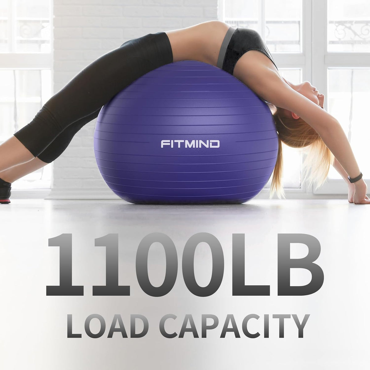 FITMIND_ Extra Thick Exercise Ball Yoga Ball 22in/26in/30in for Workout Pregnancy Stability,Anti-Burst and Slip Resistant Swiss Ball with Pump for Yoga, Pilates, Fitness,Birthing,Physical Therapy