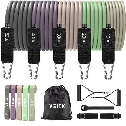 VEICK Resistance Bands with Handles, Exercise Tube Bands Set for Workouts