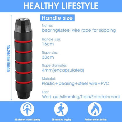 16 Pieces Jump Ropes for Fitness with Ball Bearings Speed Jumping Rope Adjustable Skipping Rope with Foam Handles Exercise Jump Rope for Men Women Cardio Training