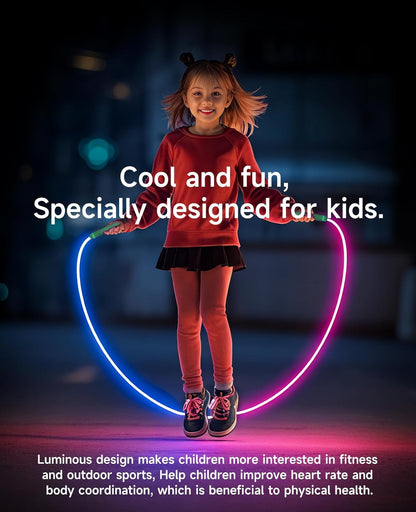 LED Light Up Jump Rope for Kids – Glow, Rechargeable, Exercise
