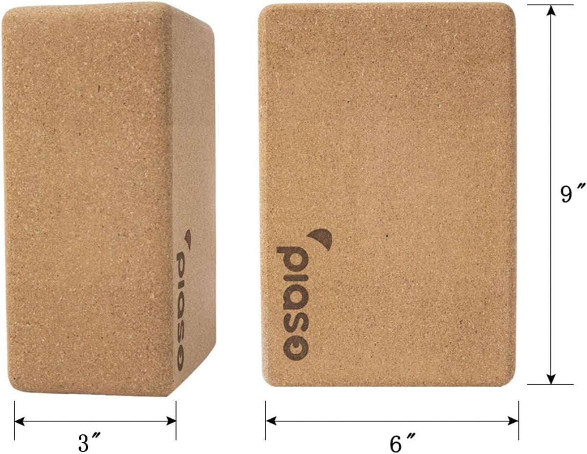 Cork Yoga Block 2 Pack for Pilates, Non-Slip & High Density Blocks