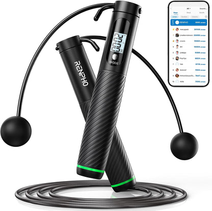 RENPHO Smart Cordless Jump Rope with Counter, App Data Tracking