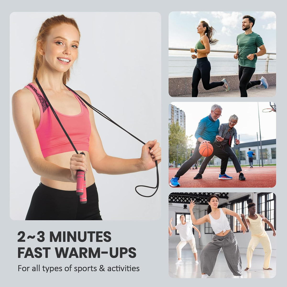 multifun Smart Digital Jump Rope with Counter - Weighted Speed Skipping Rope for Fitness, CrossFit & Double Unders - 1/3 CoG Balance, Anti-Slip Handles for Men Women(2026 New Evolution for 3-Sec Fast Swap)