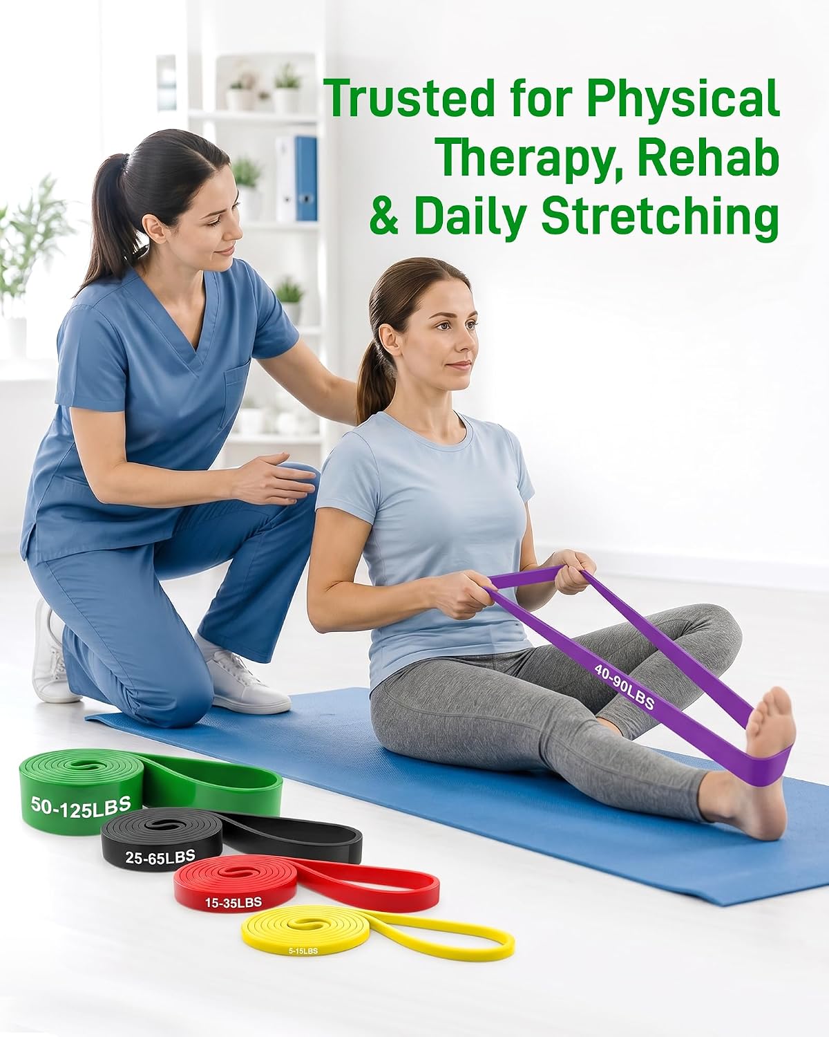Renoj Resistance Bands for Working Out, 5 Levels Pull Up Assistance Bands Set for Workout, Exercise, Home Gym & Strength Training