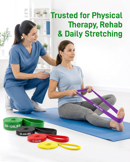 Renoj Resistance Bands for Working Out, 5 Levels Pull Up Assistance Bands Set for Workout, Exercise, Home Gym & Strength Training