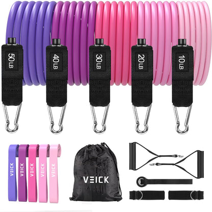 VEICK Resistance Bands with Handles, Exercise Tube Bands Set for Workouts