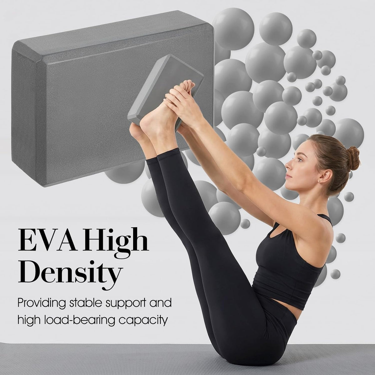 4 Pack Yoga Block, Stretch Blocks for Exercise Eva Foam Material, Strong Support, 9 x 6 x 3 Inches High Density Yoga Brick with Non-Slip for Pilates, Meditation, Balance (4 Color)