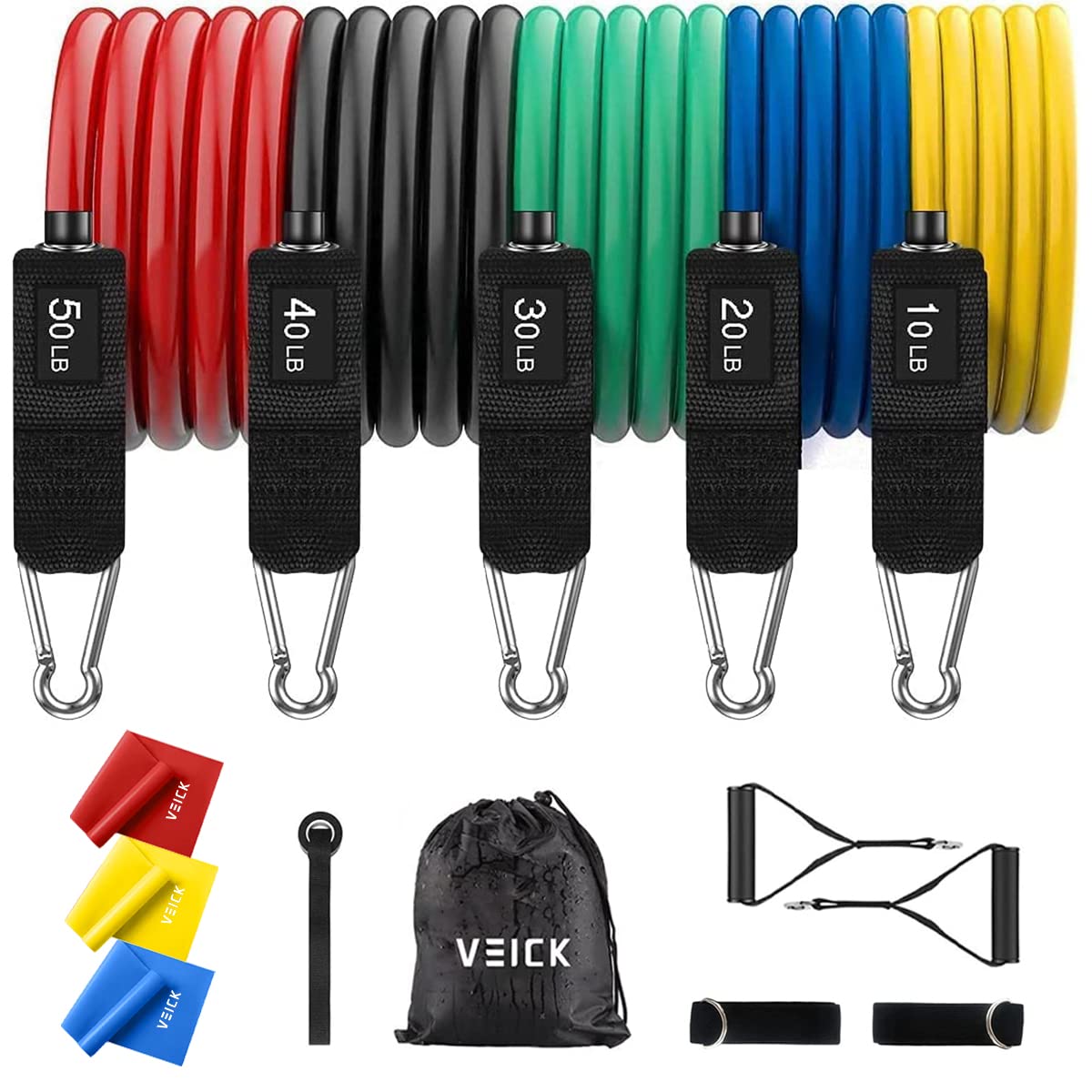 VEICK Resistance Bands with Handles, Exercise Tube Bands Set for Workouts