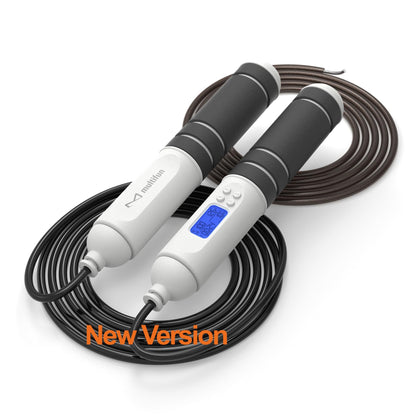 multifun Smart Digital Jump Rope with Counter - Weighted Speed Skipping Rope for Fitness, CrossFit & Double Unders - 1/3 CoG Balance, Anti-Slip Handles for Men Women(2026 New Evolution for 3-Sec Fast Swap)