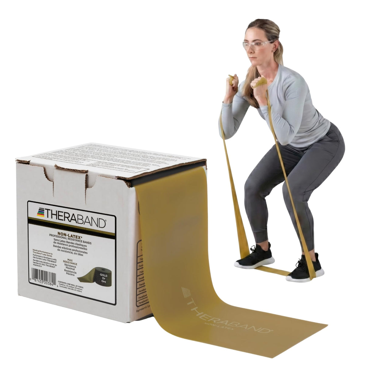 THERABAND Resistance Band, Gold, Max, 25-Yard Roll, Latex-Free, Elastic Band for Exercise, Physical Therapy, Yoga, Pilates, Stretching, Home Workouts, Color-Coded for Easy Resistance Levels