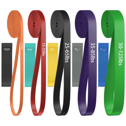 Resistance Bands, Pull Up Assist Bands - Workout Bands, Eexercise Bands, Long Resistance Bands Set for Working Out, Fitness, Training, Physical Therapy for Men Women