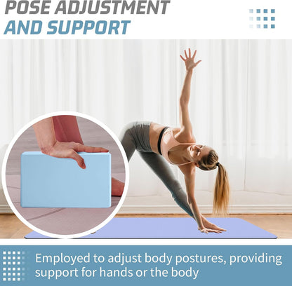 biguphate 2 Pack Yoga Blocks, 3"x6"x9" Beveled Edges Non-Slip, Yoga Bricks