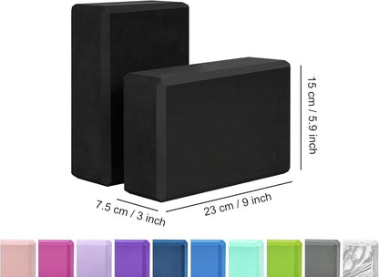 EXERZ Yoga Blocks 2 pack, Gym Blocks, Exercise Workout Fitness Bricks, Pilates Stretch Handstand Non-Slip
