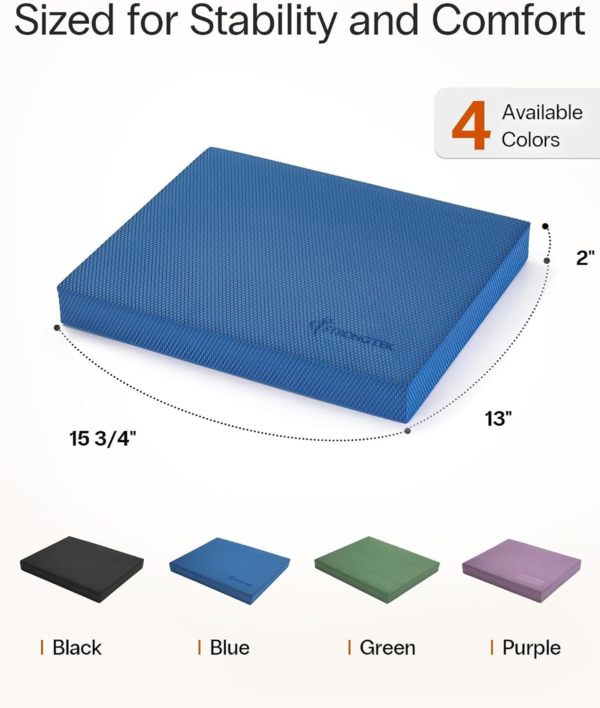 StrongTek Foam Balance Pad, High-Density TPE, 15.8 x 13 x 2 in, Non-Slip