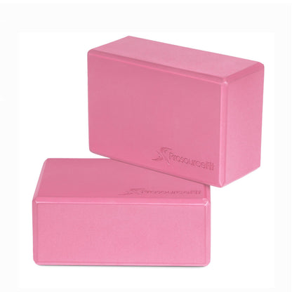 ProsourceFit Foam Yoga Blocks, High Density EVA Yoga Bricks 4”x 6” x 9” (Set of 2)