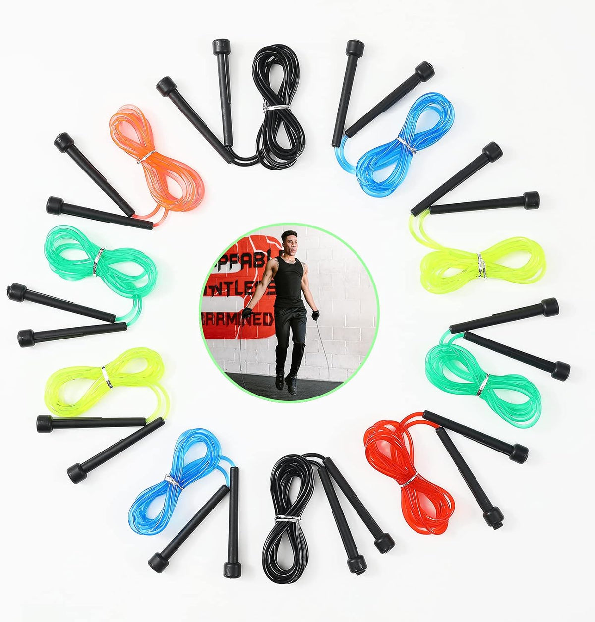 Pack PVC Jump Rope for Cardio Fitness - Versatile Adjustable Skipping Rope for Women Men Kids, Speed Jump Rope for Exercise,9 Feet