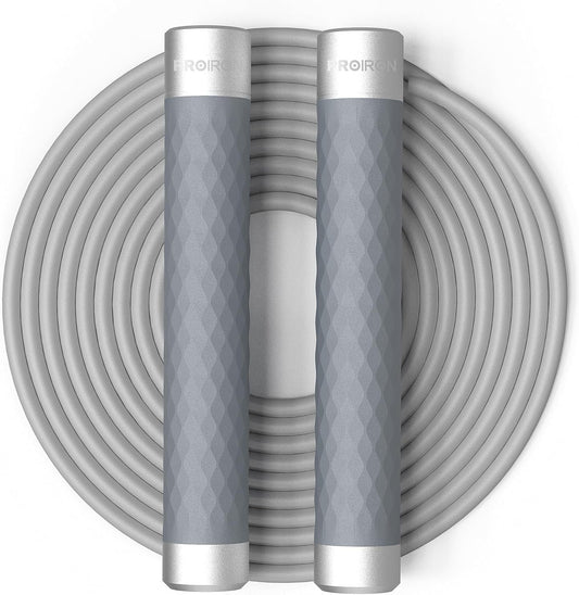 PROIRON Jump Rope Double Weighted Skipping Rope（1LB）360° Swivel Ball Bearings Tangle-Free Double Fat Burning with Aluminum Handle Heavy Jump Rope for Endurance Weight Lose Crossfit MMA Cardio & Workouts