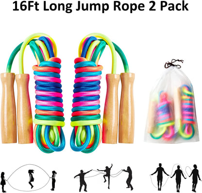 Double Dutch Long Jump rope - 16Ft 2 Pack Skipping Rope for Kids Adults