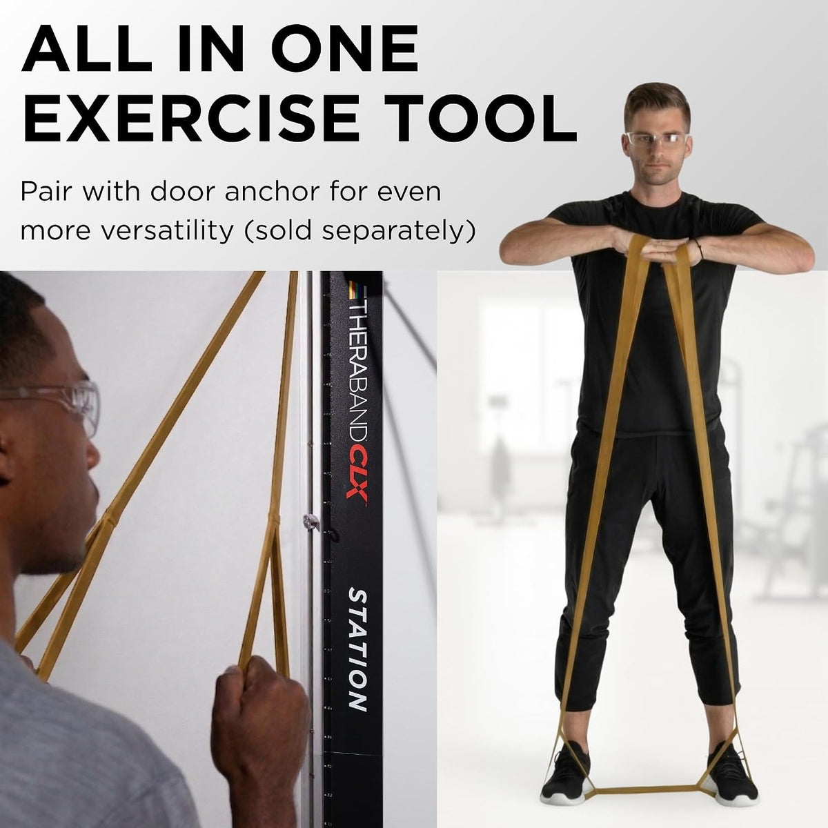 THERABAND CLX Resistance Band with Loops, 5 Feet, Silver, Super Heavy, Non-Latex, Elastic Band for Exercise, Mobility & Rehab, Stretching, Home Workouts, Color-Coded for Easy Resistance Levels