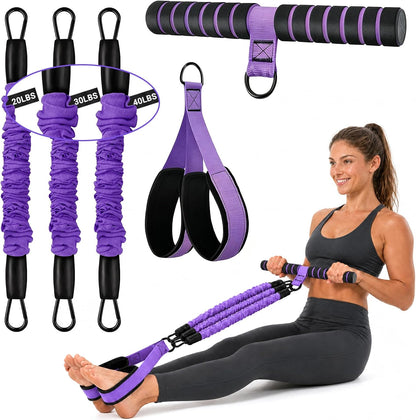 Pedal Resistance Bands with Handles, 90Lbs Adjustable Exercise Band Set