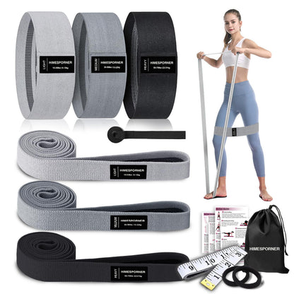 HIMESPORNER 9 PCS Fabric Resistance Bands Set for Working Out