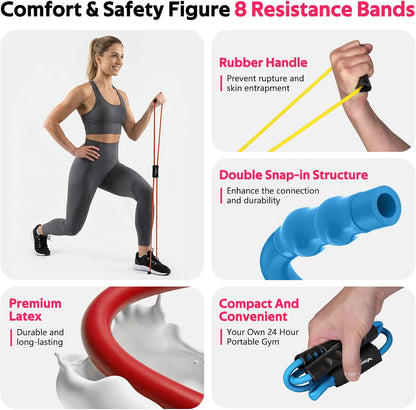 Resistance Bands with Handles, Figure 8 Fitness Bands, Exercise Bands Set