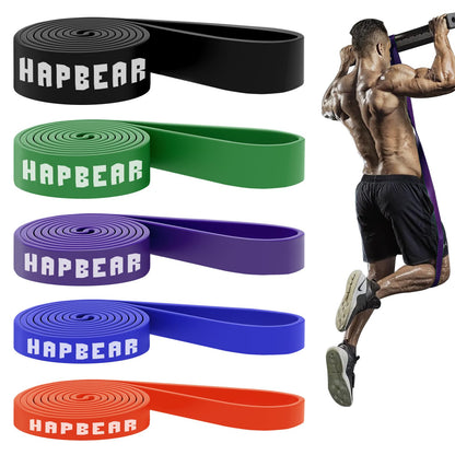 HAPBEAR Pull Up Assistance Bands - Pull Up Bands - Resistance Bands - Exercise Bands Resistance Bands Set of 5 - Workout Bands for Working Out, Stretching, Muscle Training