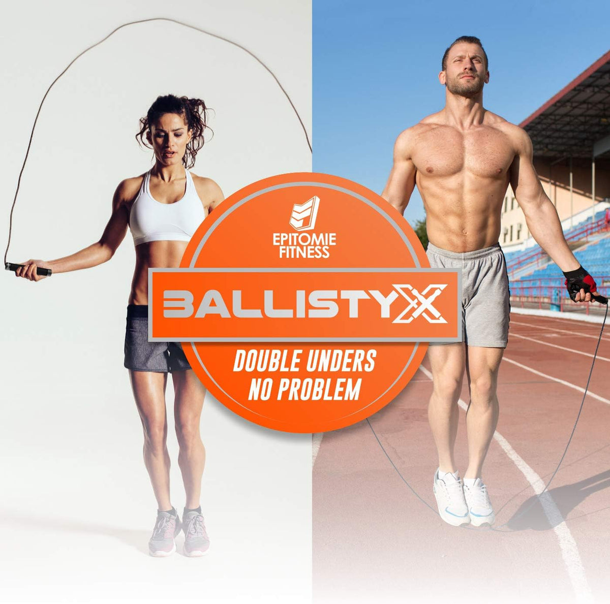 Ballistyx Jump Rope - Premium Speed Jump Rope with 360 Degree Spin, Steel Handles, Silicone Grips and 2 x Adjustable Cables - for Crossfit, Gym & Home Fitness Workouts & More