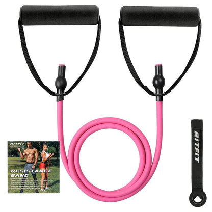 RitFit Single Resistance Bands with Handles Door Anchor for Home Gym