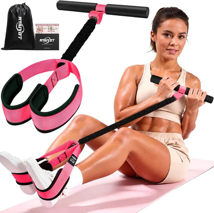 Pedal Resistance Band with Handle, Upgraded Durable Thickened Latex Tubes and Soft Foam Fabric Foot Pedal, Sit Up Exercise Equipment for Abdomen, Waist, Arm, Core/ABS, Leg, Physical Therapy